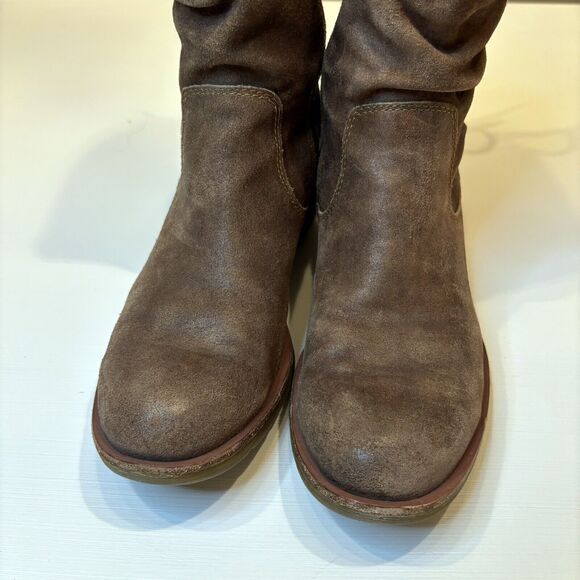 Sofft Women's Belmont Brown Leather Mid-Calf Slouch Side Zip Lace Up Booties 7 M - Picture 5 of 11